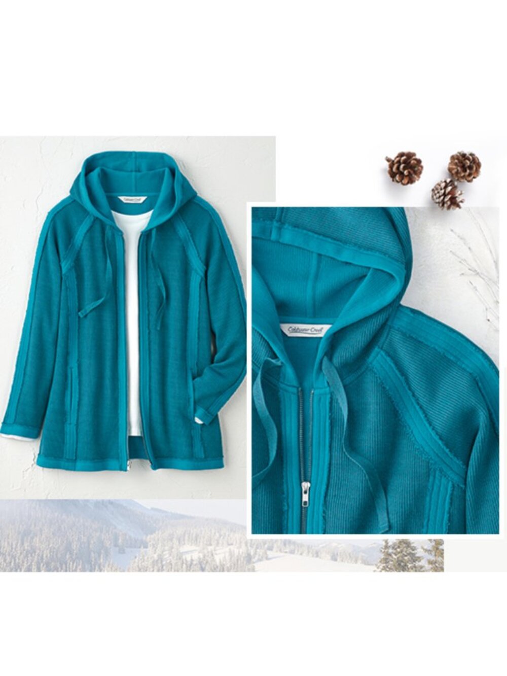 Coldwater Creek Ribbed Weekend Jacket - Bright Cerulean - Size: 2X - NEW!